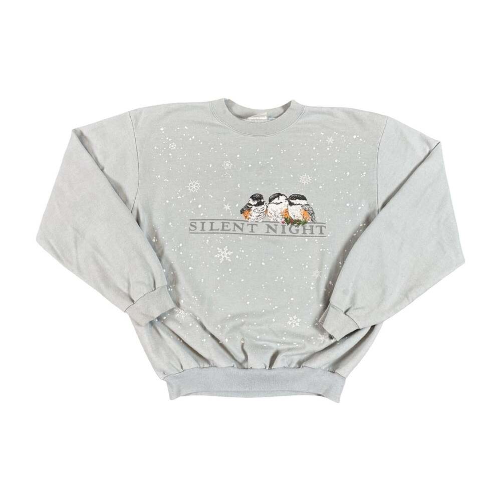 Vintage 1989 Silent Night Winter Bird Crewneck Size Large